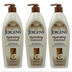 3 Pack Jergens Hydrating Coconut Dry Skin Moisturizer Lotion 16.8 oz Moisturize
